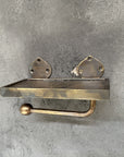 Antique Brass Toilet Roll Holder ,Phone Shelf Style