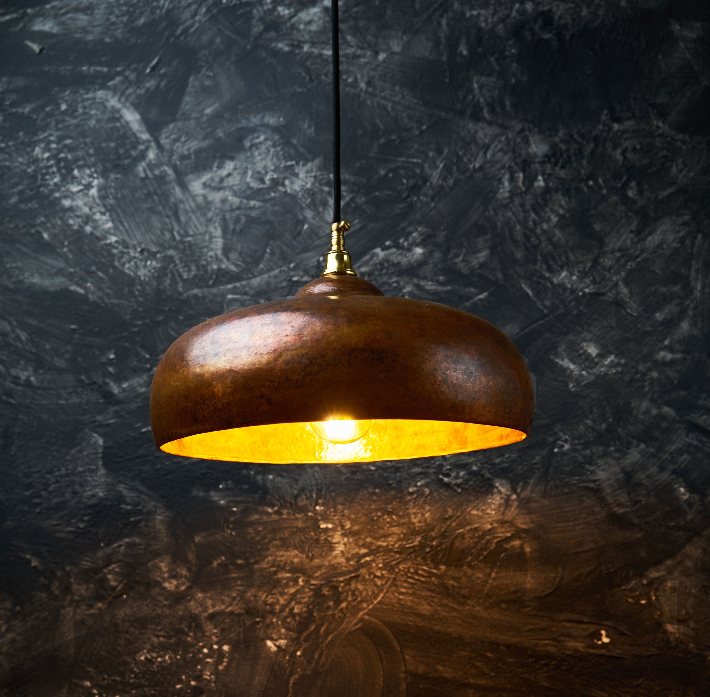 Rustic Copper Island Kitchen Lighting, Copper Pendant Light Fixture ,