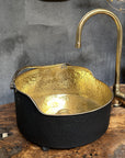 Brass Round Vessel Sink ,Black Bathroom Bowl