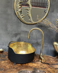 Brass Round Vessel Sink ,Black Bathroom Bowl