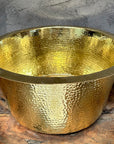 Hammered Brass Bar Sink – Round Unlacquered Prep Bowl