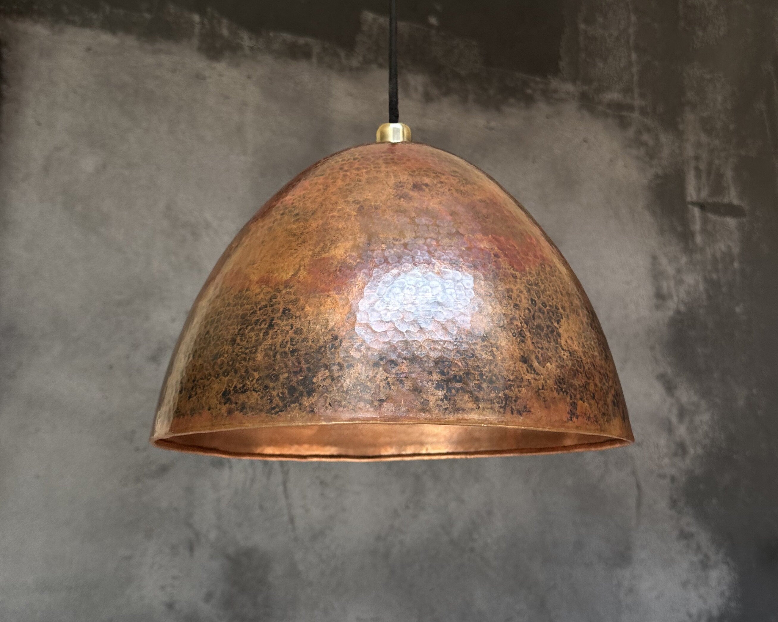 Hammered Copper Pendant Light – Farmhouse Kitchen Lamp