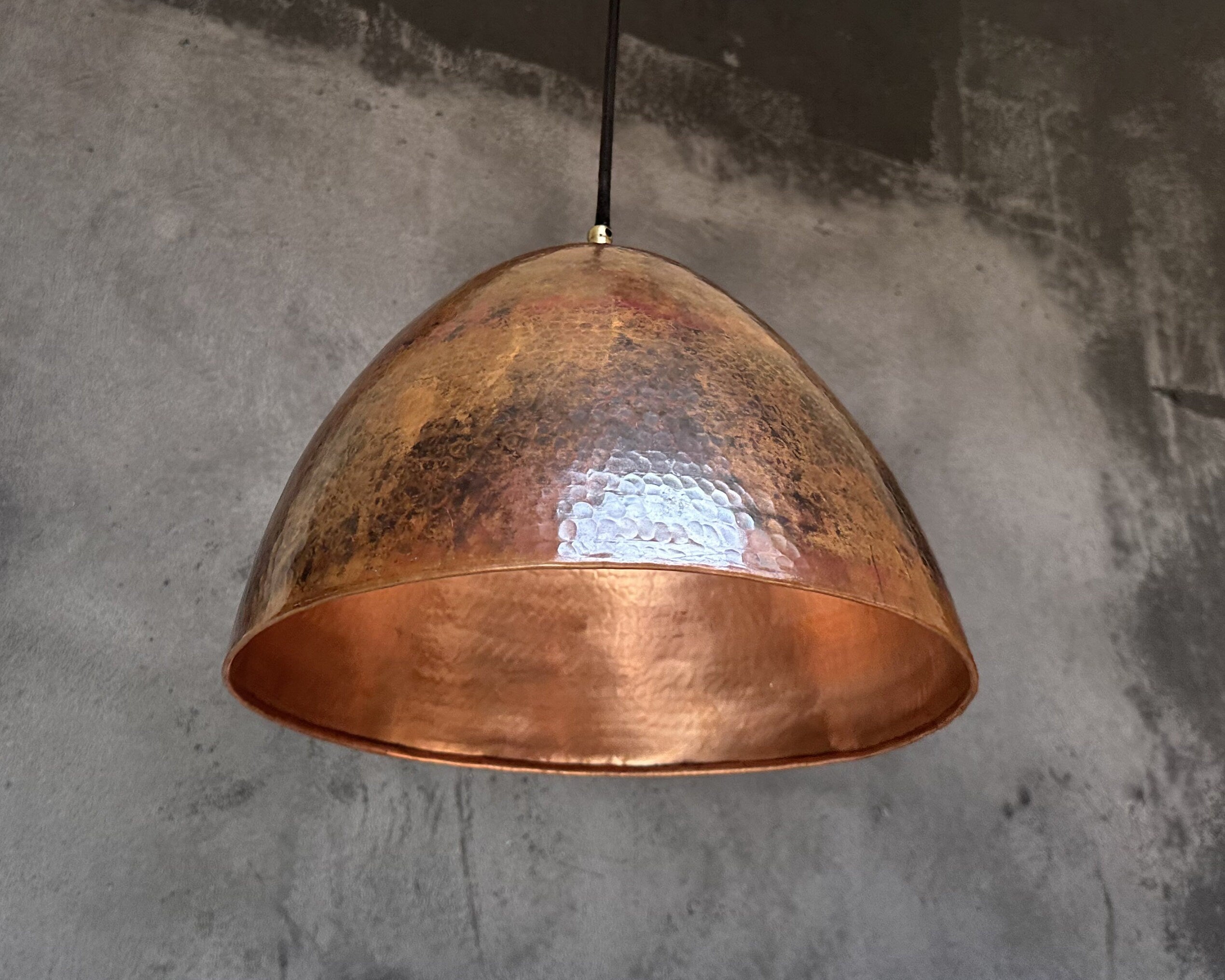 Hammered Copper Pendant Light – Farmhouse Kitchen Lamp