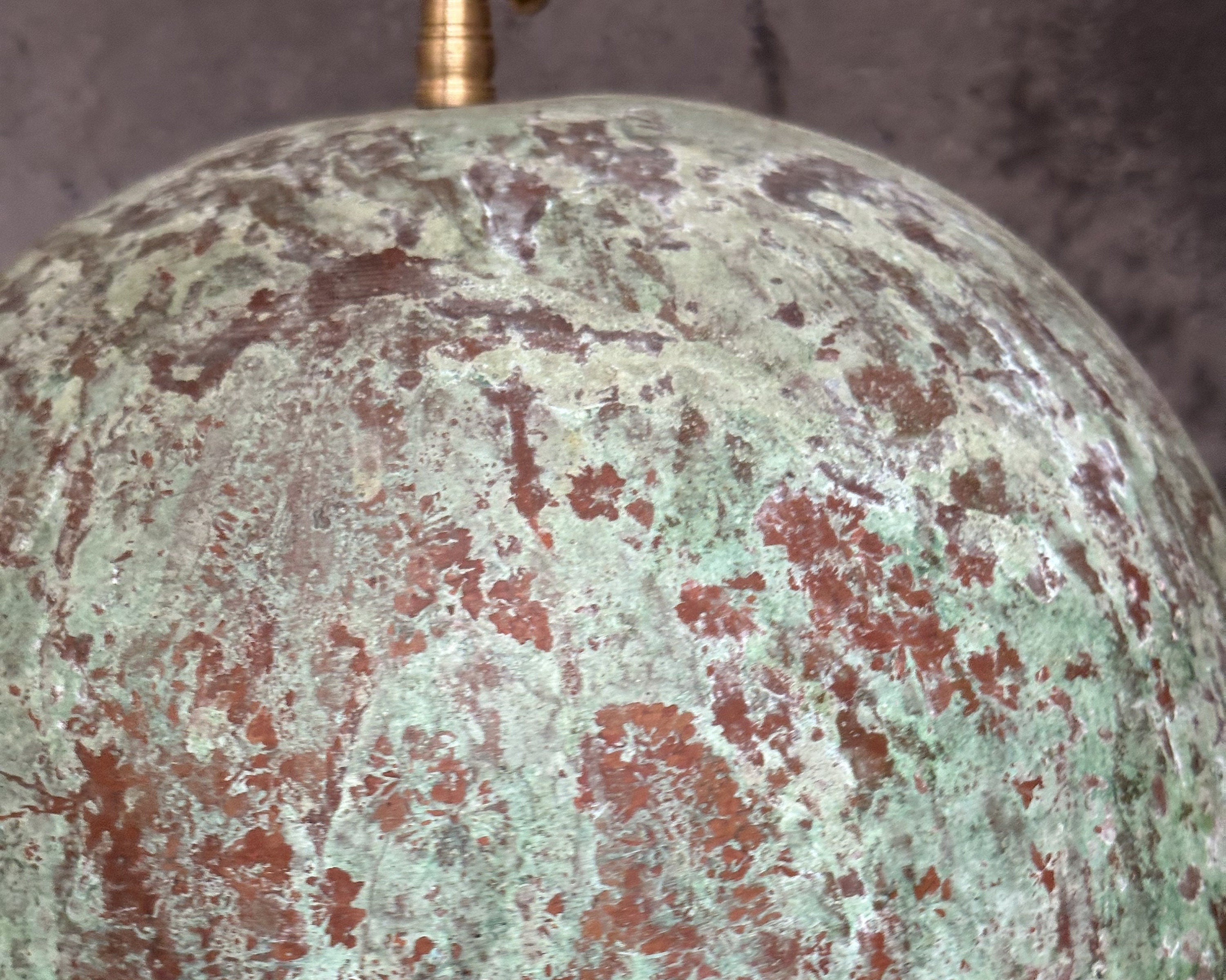 Oxidized Copper Pendant Light ,Green Patina Style