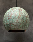 Oxidized Copper Pendant Light ,Green Patina Style