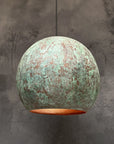 Oxidized Copper Pendant Light ,Green Patina Style