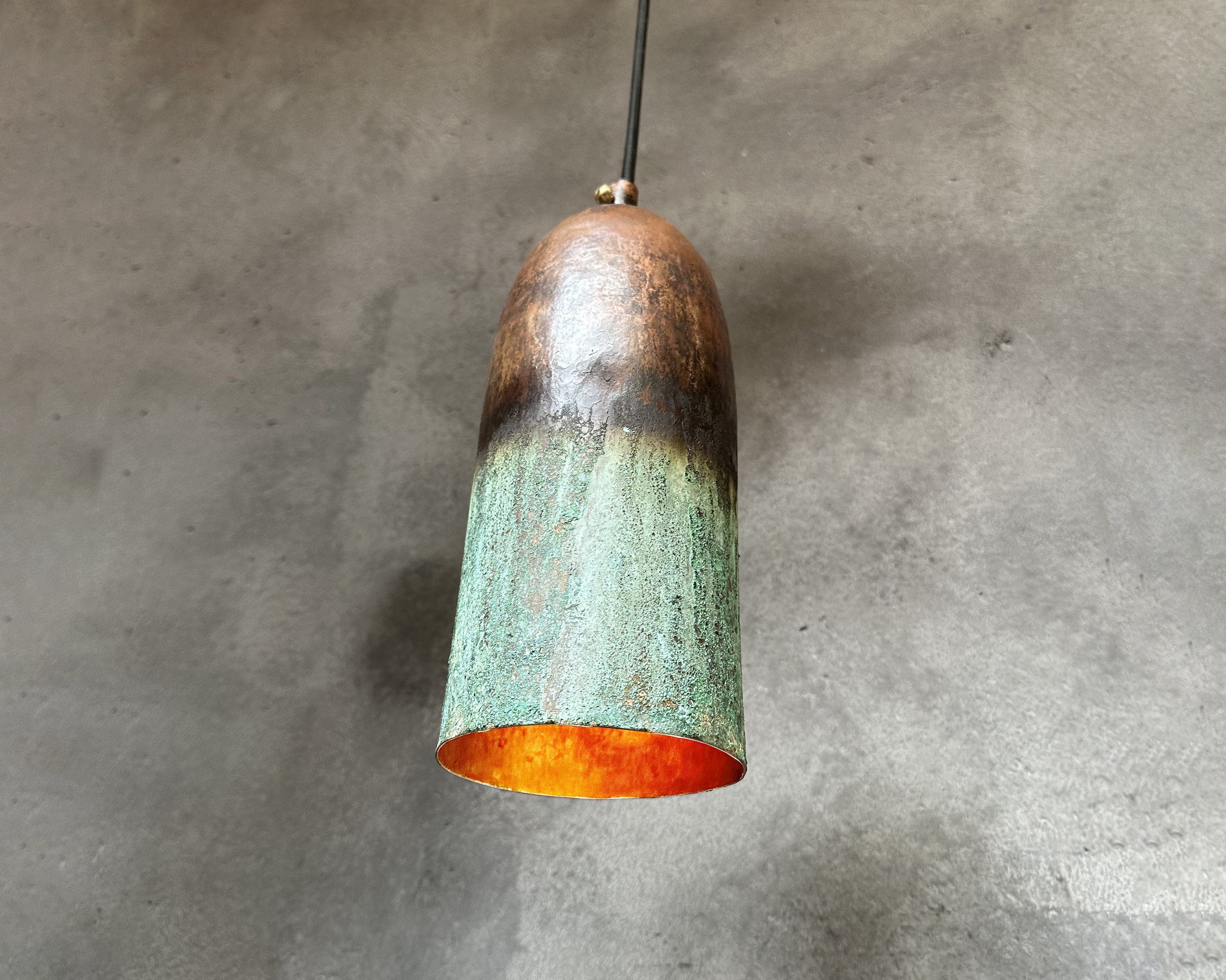 Green Patina Pendant Light – Long Farmhouse Fixture