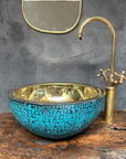 Blue Patina Brass Sink ,Brass Vessel Sink For Bathroom