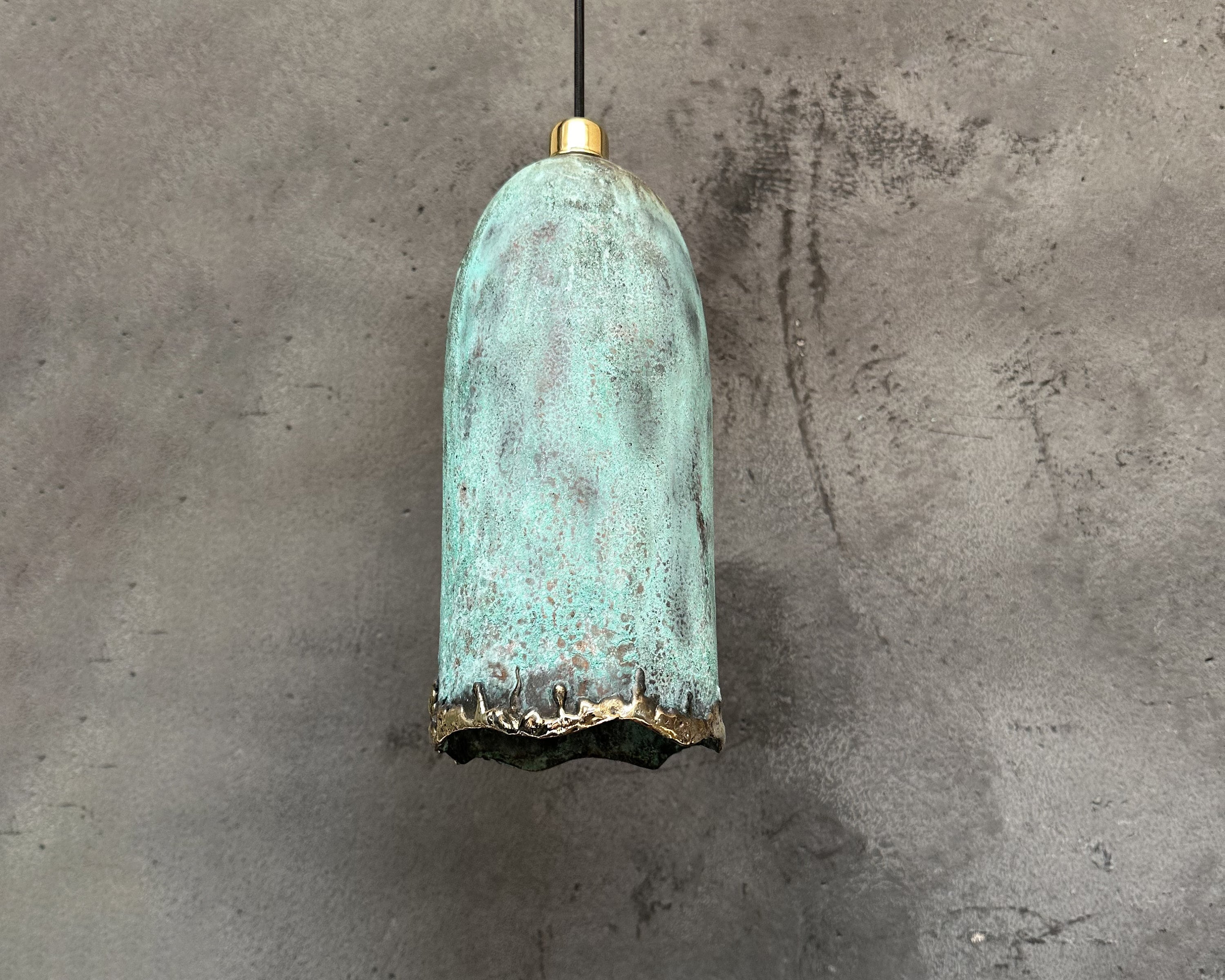 Green Patina Farmhouse Light Fixture, Copper Island Kitchen Lighting, Handcrafted Copper Pendant Light