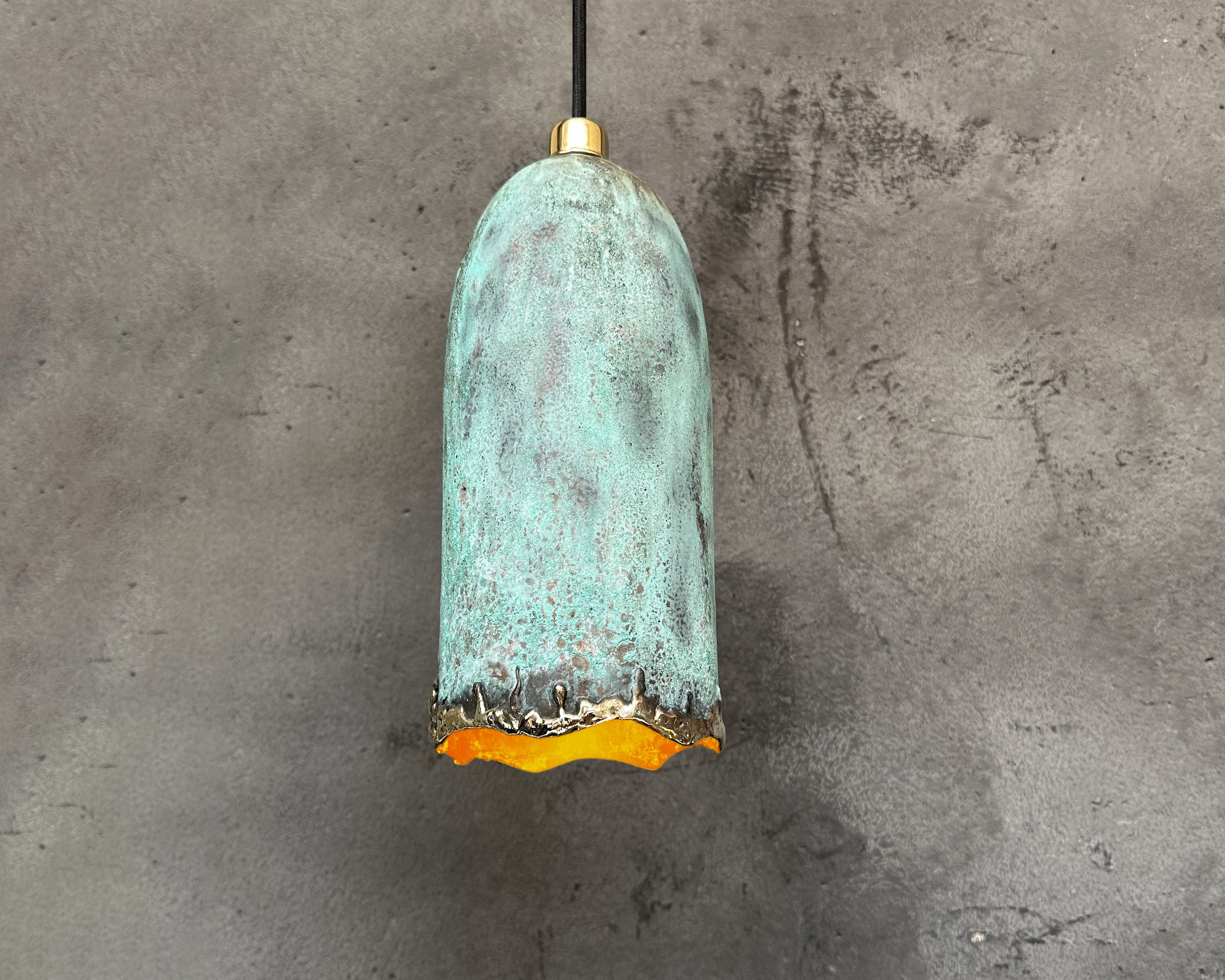 Green Patina Farmhouse Light Fixture, Copper Island Kitchen Lighting, Handcrafted Copper Pendant Light