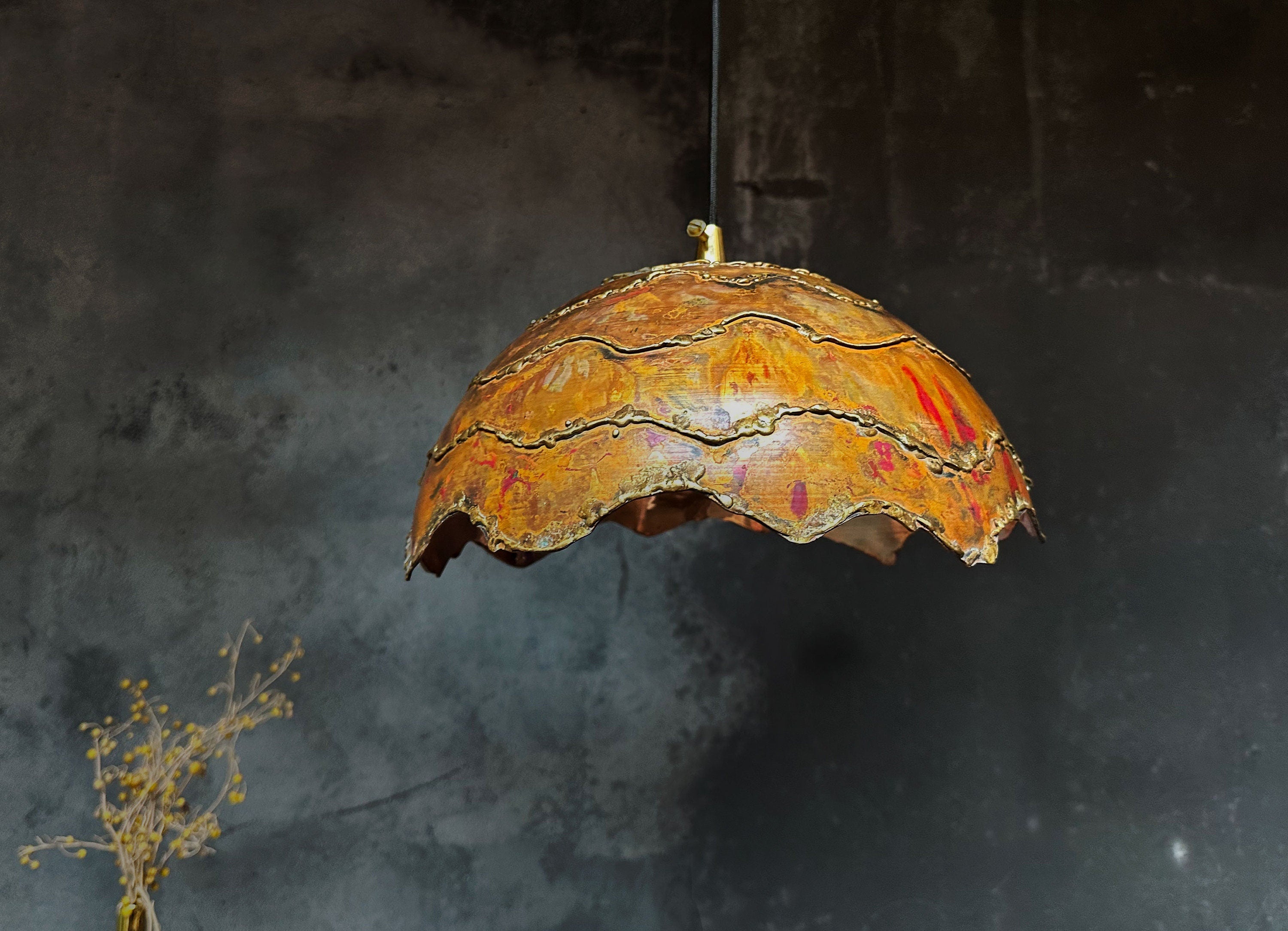 Rustic Copper Island Kitchen Lighting, Hnadcrafted Copper Farmhouse Lighting ,Vintage Copper Ceiling Light Restaurant