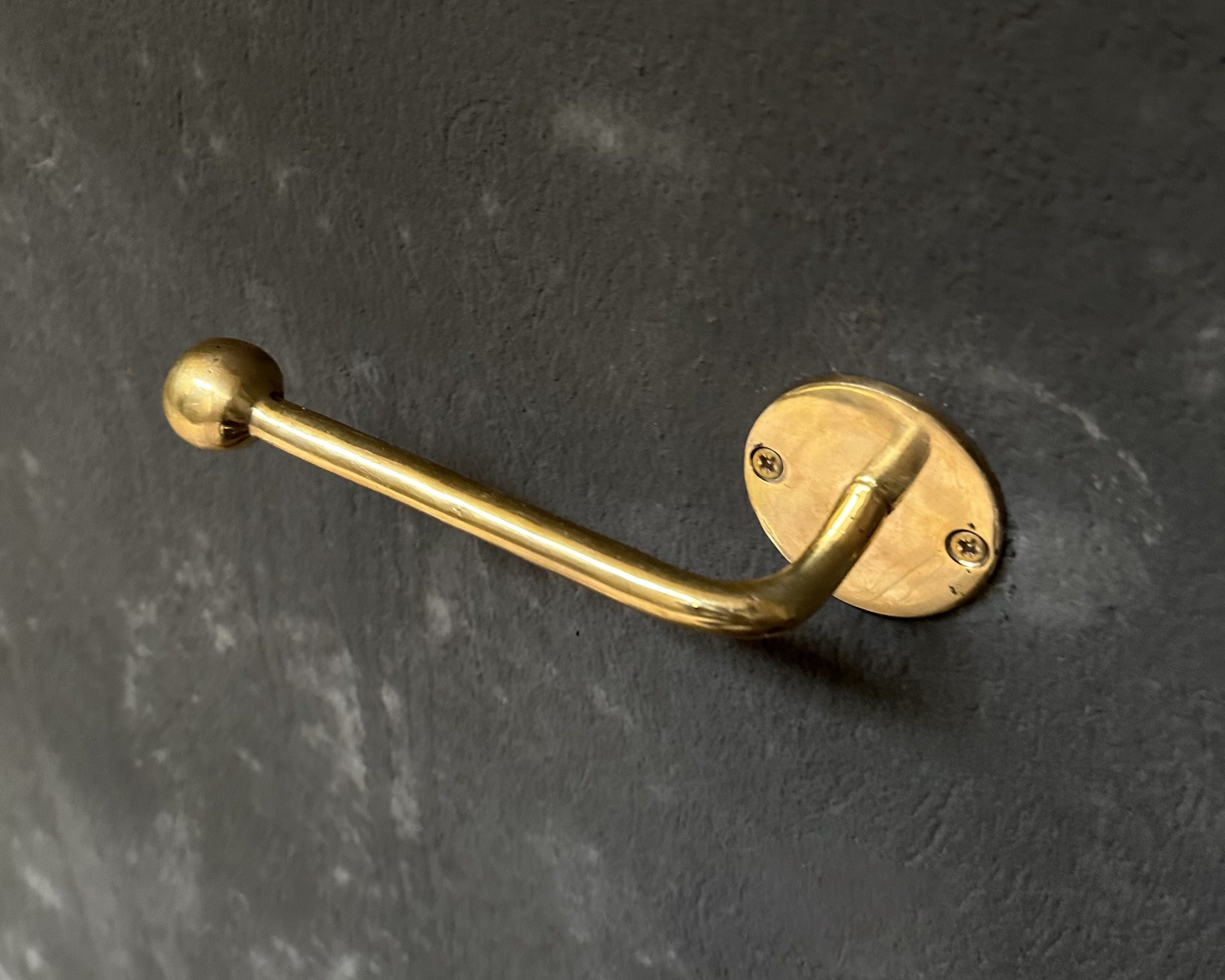 Solid Brass Toilet Paper Holder – Handcrafted Wall Mount