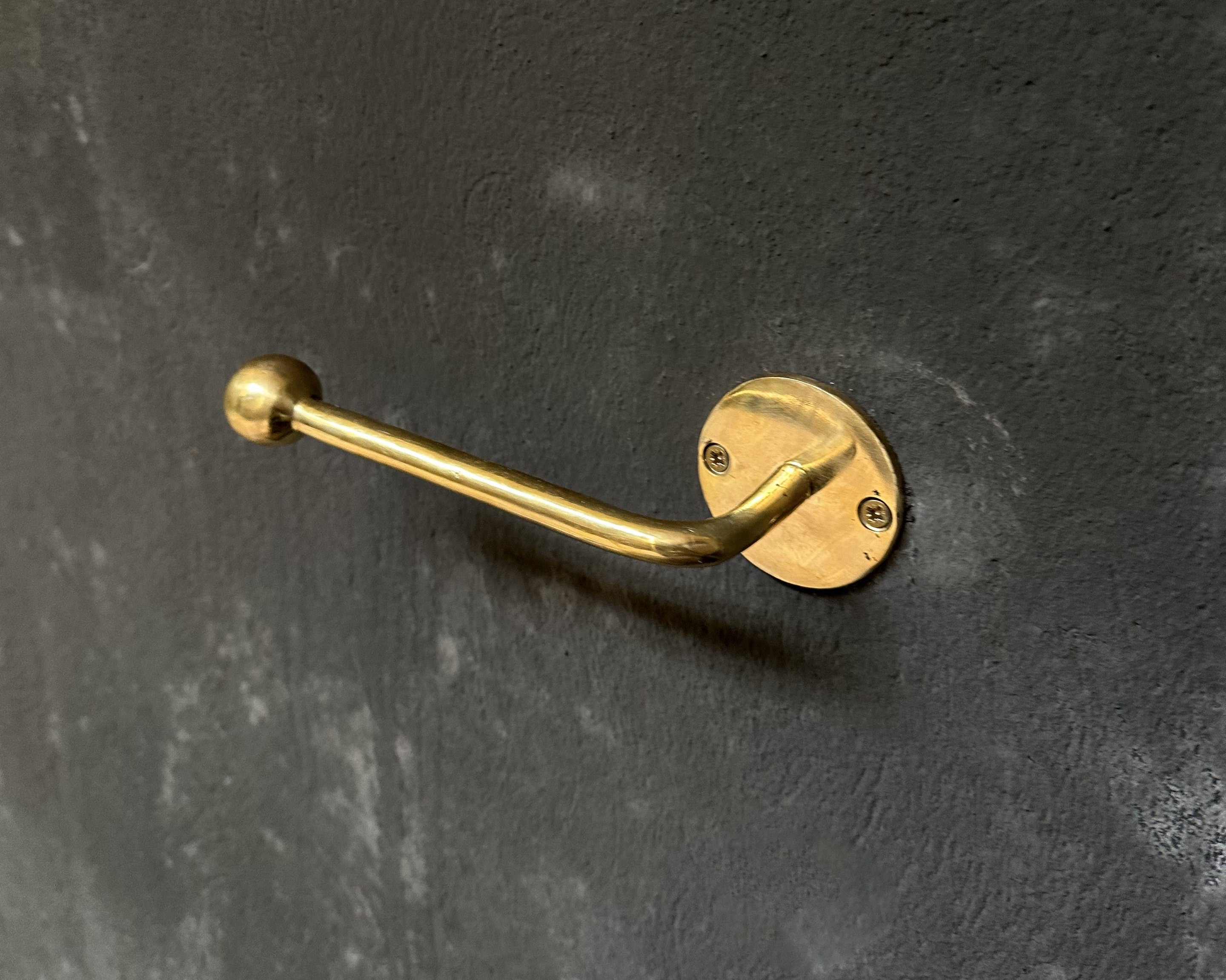 Solid Brass Toilet Paper Holder – Handcrafted Wall Mount