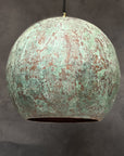 Oxidized Copper Pendant Light ,Green Patina Style