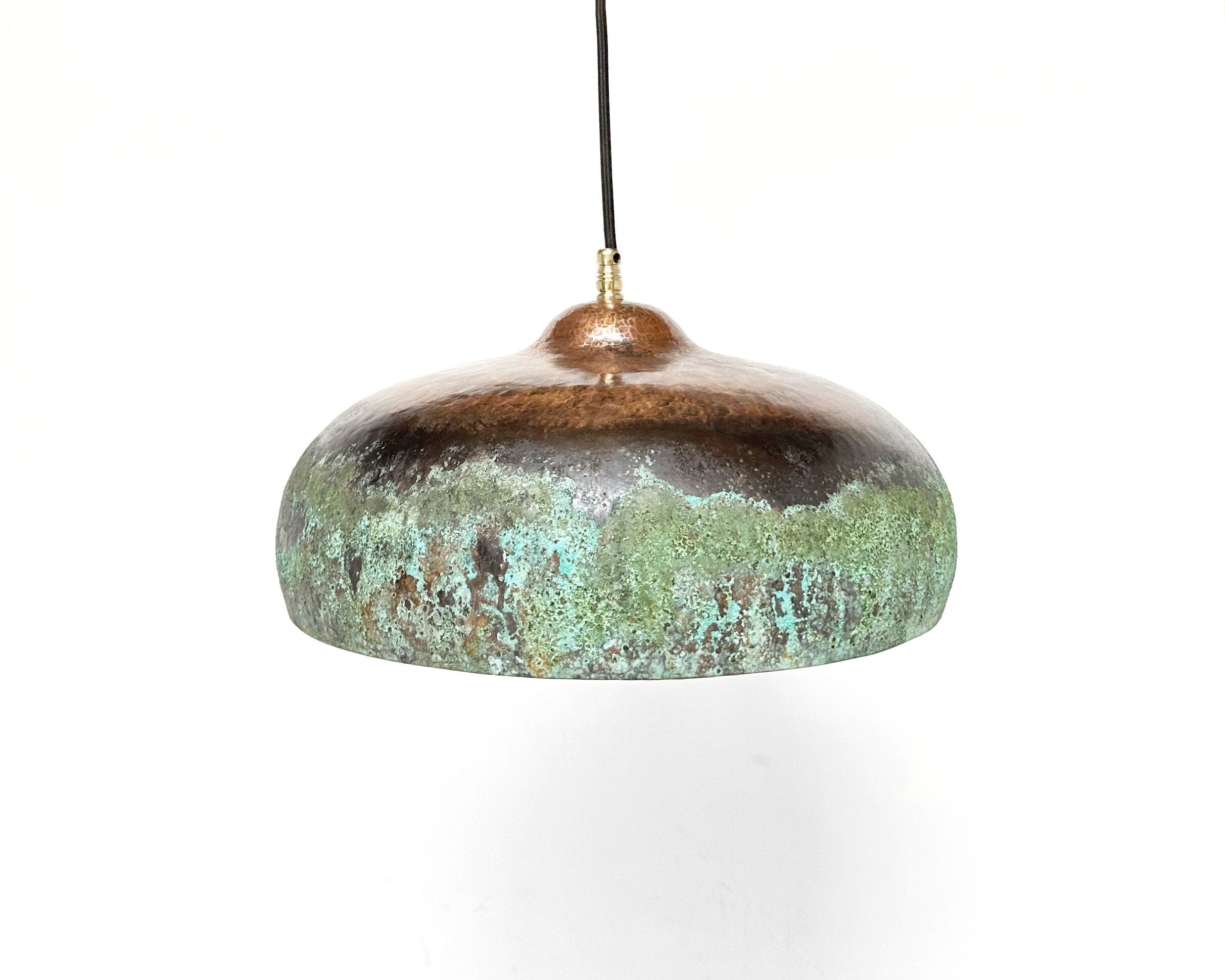 Green Patina Pendant Light – Copper Kitchen Island Lamp