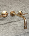 Brass Wall Mount Faucet ,Lever Handle Bathroom Tap