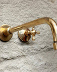 Brass Wall Mount Faucet – Unlacquered Bathroom Tap