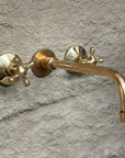 Brass Wall Mount Faucet – Unlacquered Bathroom Tap