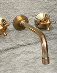 Brass Wall Mount Faucet – Unlacquered Bathroom Tap