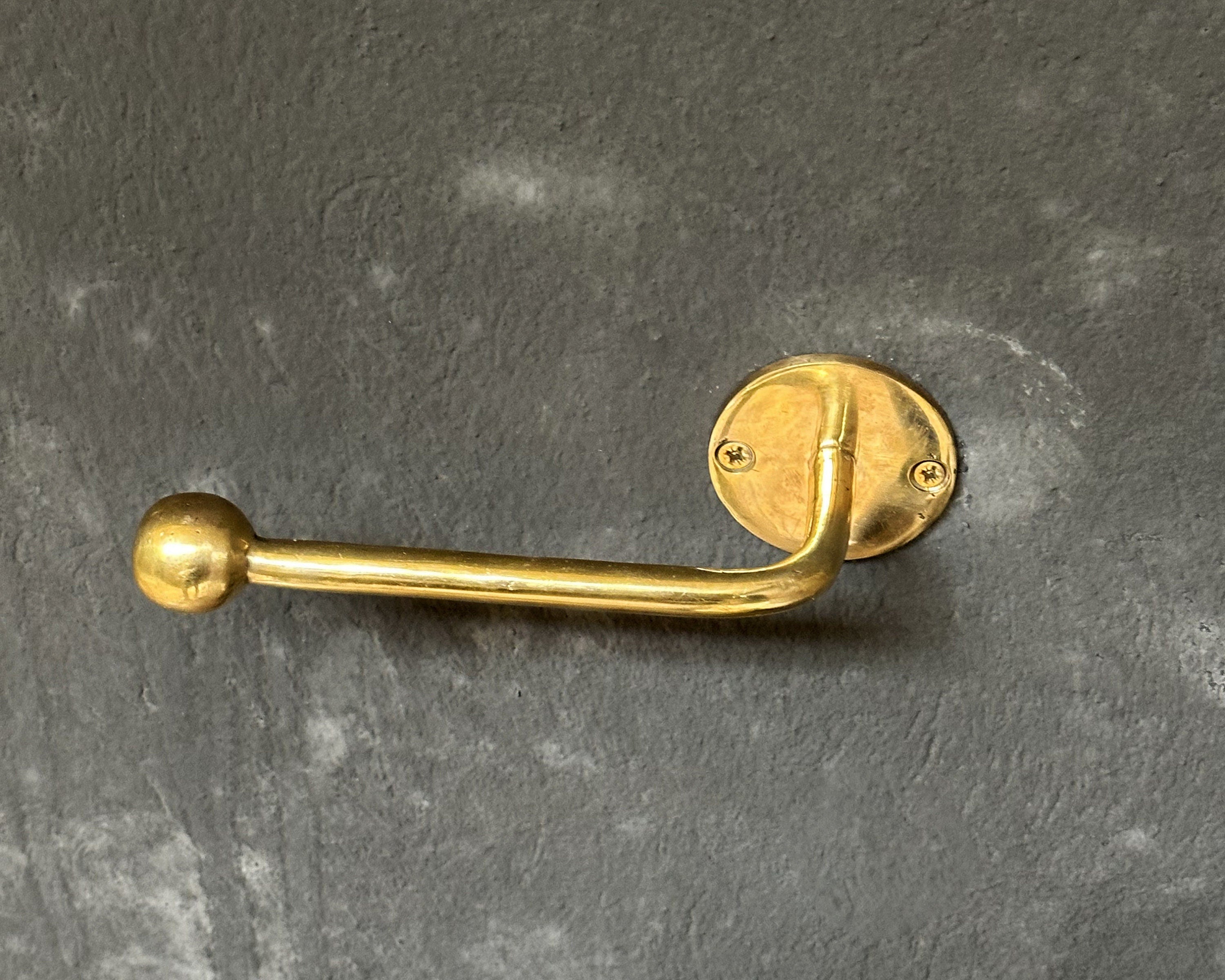 Solid Brass Toilet Paper Holder – Handcrafted Wall Mount