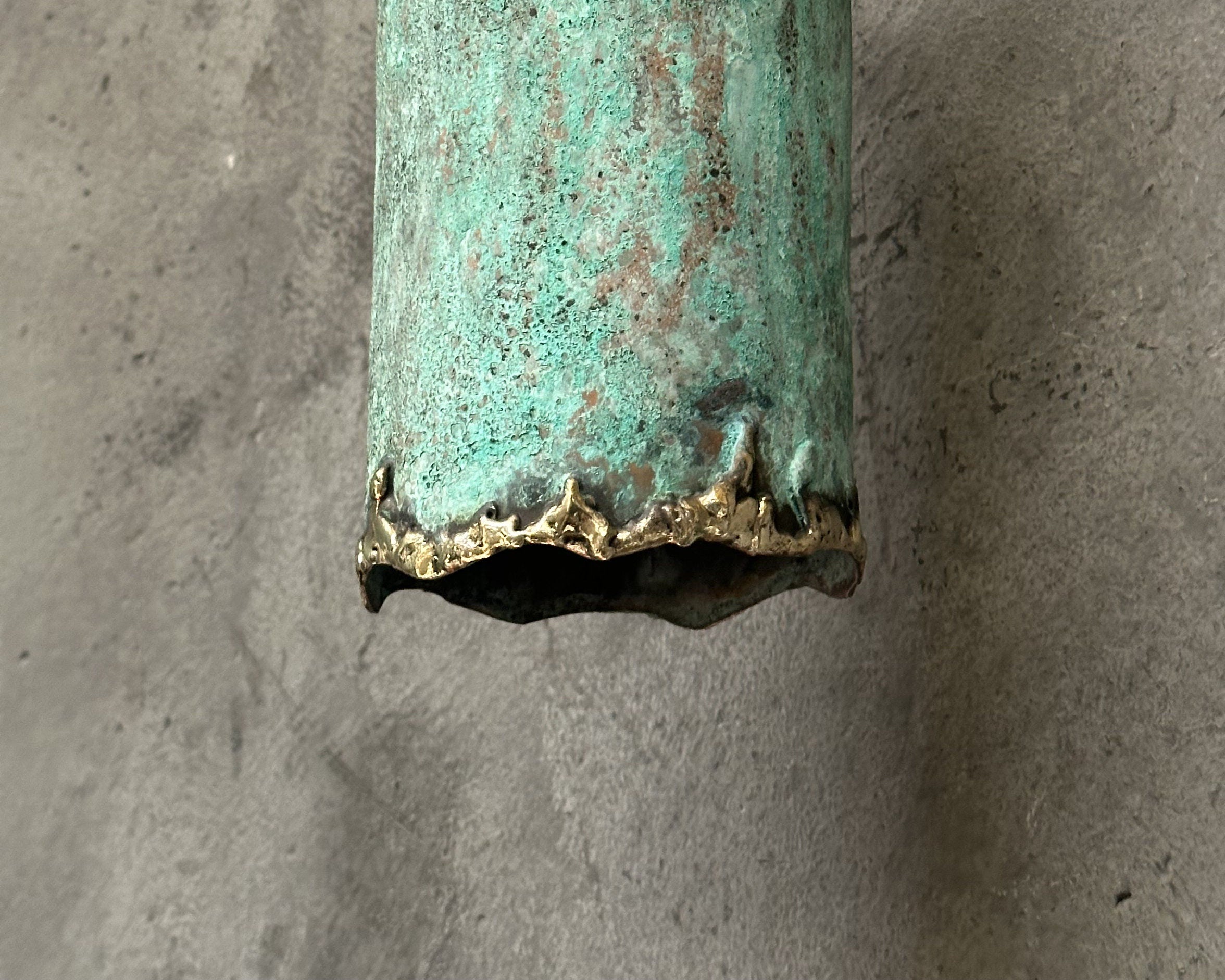 Copper Outdoor Wall Sconce ,Green Patina Finish