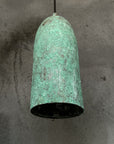 Set of 3 Green Patina Copper Pendant Lights, Farmhouse Hanging Lamps