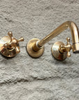Brass Wall Mount Faucet – Unlacquered Bathroom Tap