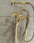 Brass Freestanding Tub Filler – Hand Shower Included