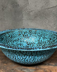 Blue Patina Drop-In Sink – Copper Vessel for Bathroom
