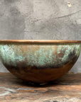 Oxidized Copper Sink , Green Patina Bathroom Vessel