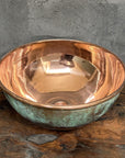 Oxidized Copper Sink , Green Patina Bathroom Vessel