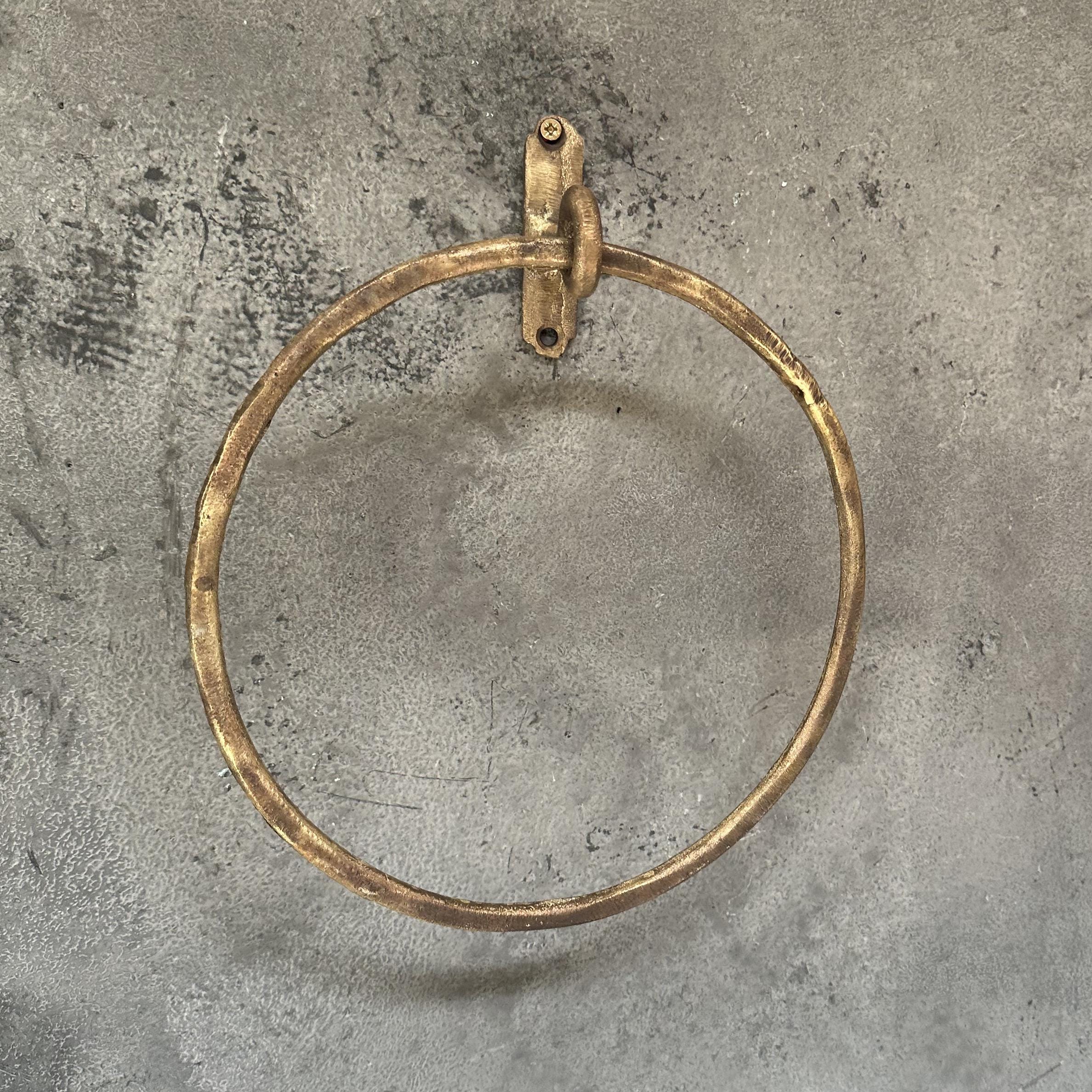 Antique Brass Towel Ring – Round Wall Mount Holder