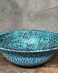 Blue Patina Drop-In Sink – Copper Vessel for Bathroom