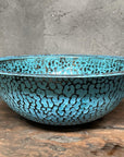 Blue Patina Drop-In Sink – Copper Vessel for Bathroom