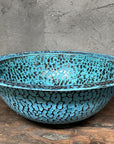 Blue Patina Drop-In Sink – Copper Vessel for Bathroom