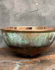 Oxidized Copper Sink , Green Patina Bathroom Vessel