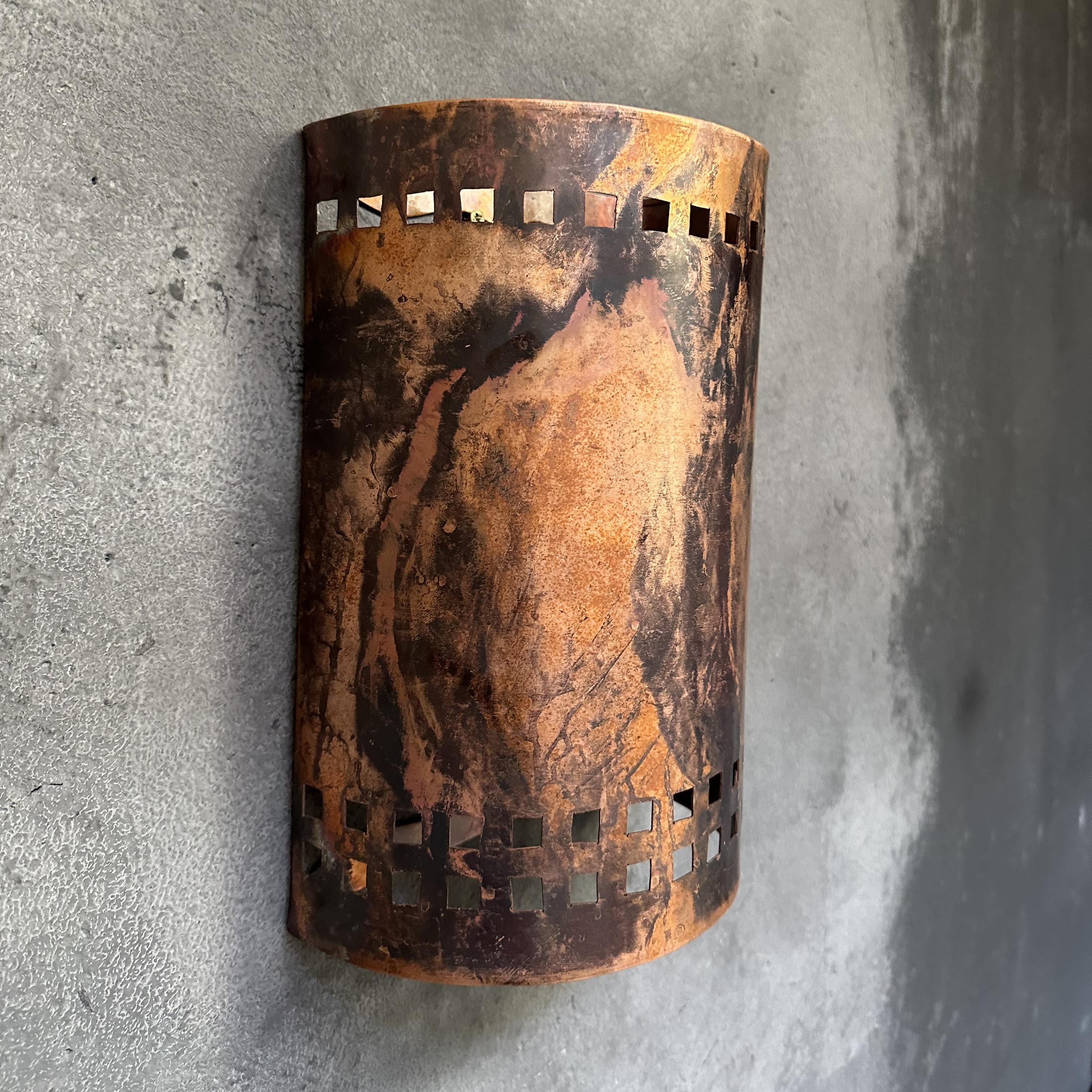 Copper Wall Sconce ,Rustic Half Round Outdoor Light