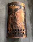 Copper Wall Sconce ,Rustic Half Round Outdoor Light