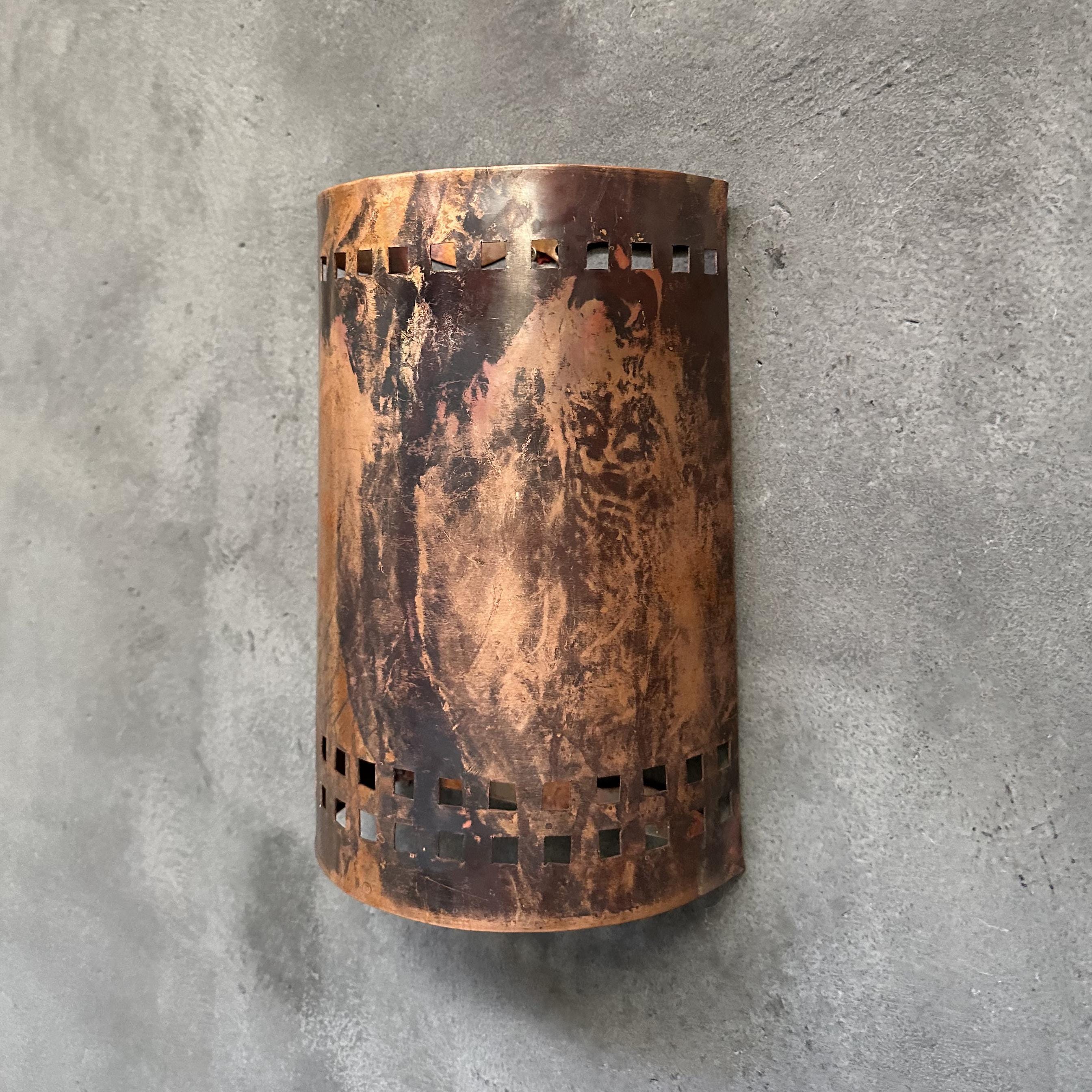Copper Wall Sconce ,Rustic Half Round Outdoor Light