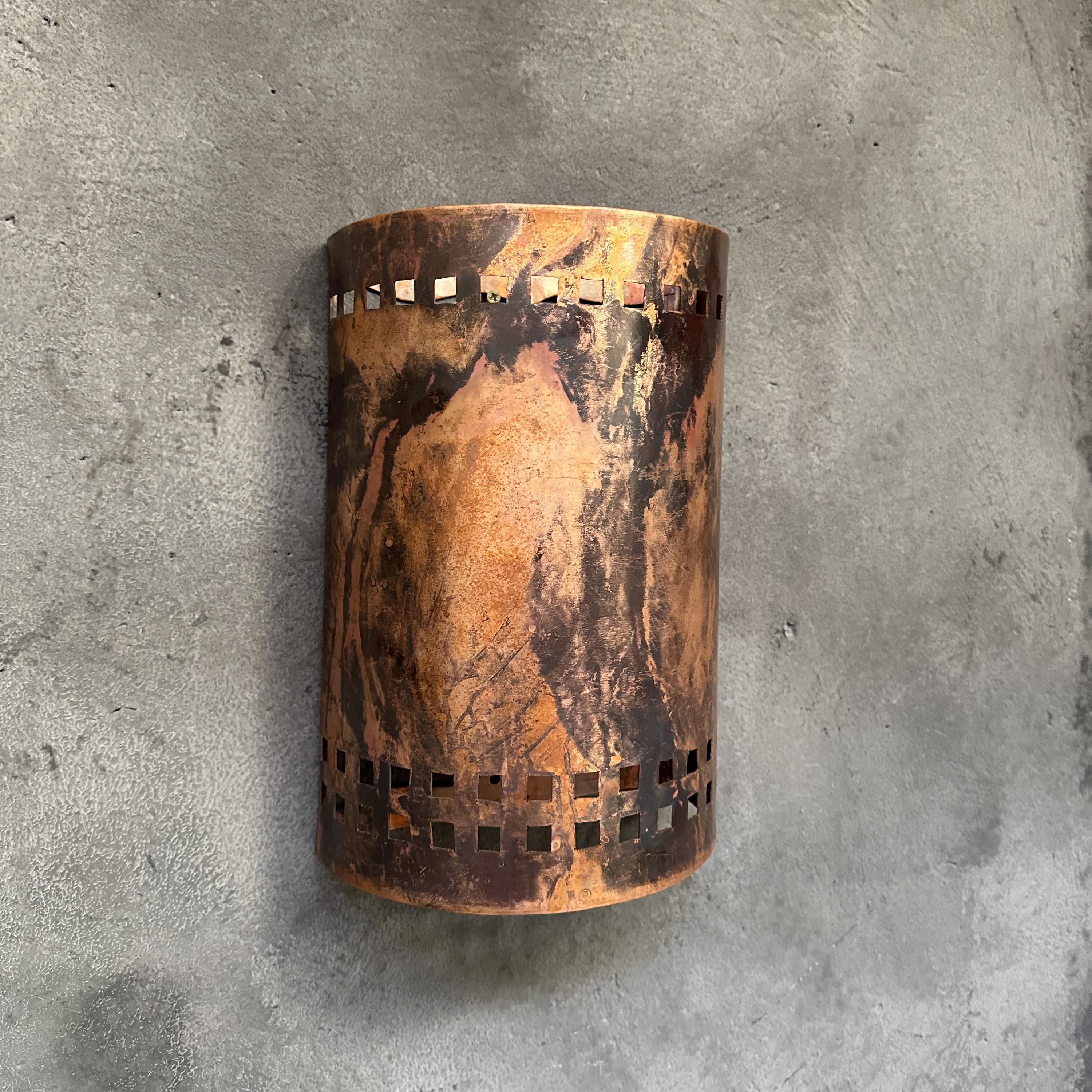 Copper Wall Sconce ,Rustic Half Round Outdoor Light
