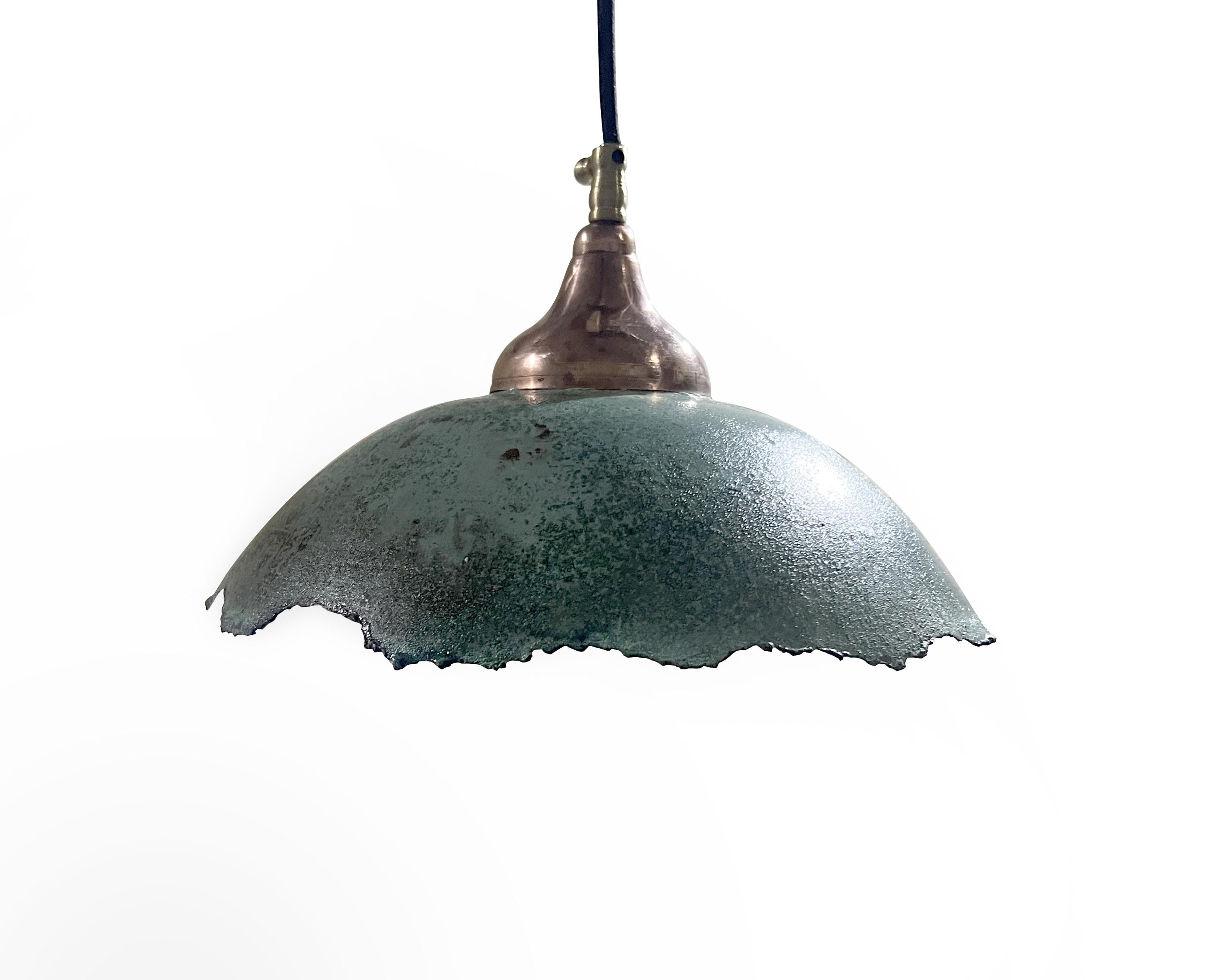 Green Patina Pendant Light – Vintage Kitchen Fixture
