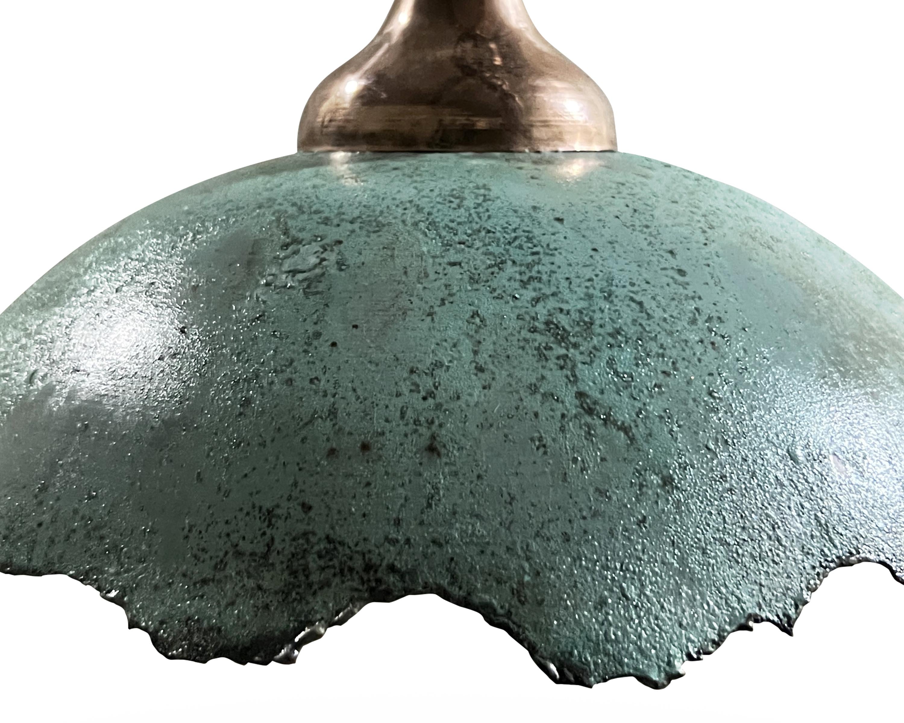 Green Patina Pendant Light – Vintage Kitchen Fixture