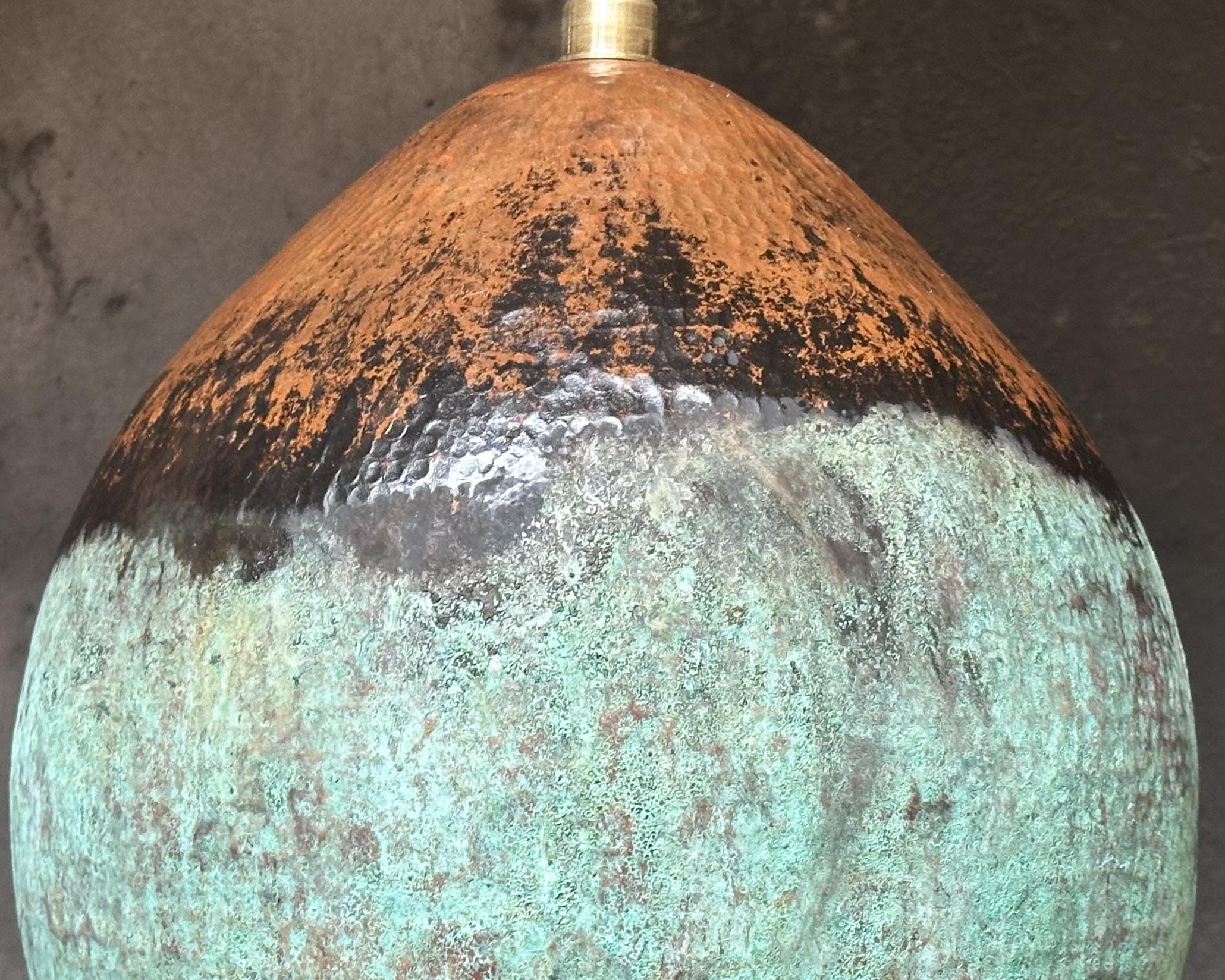 Oxidized Copper Pendant Light – Farmhouse Vintage Look