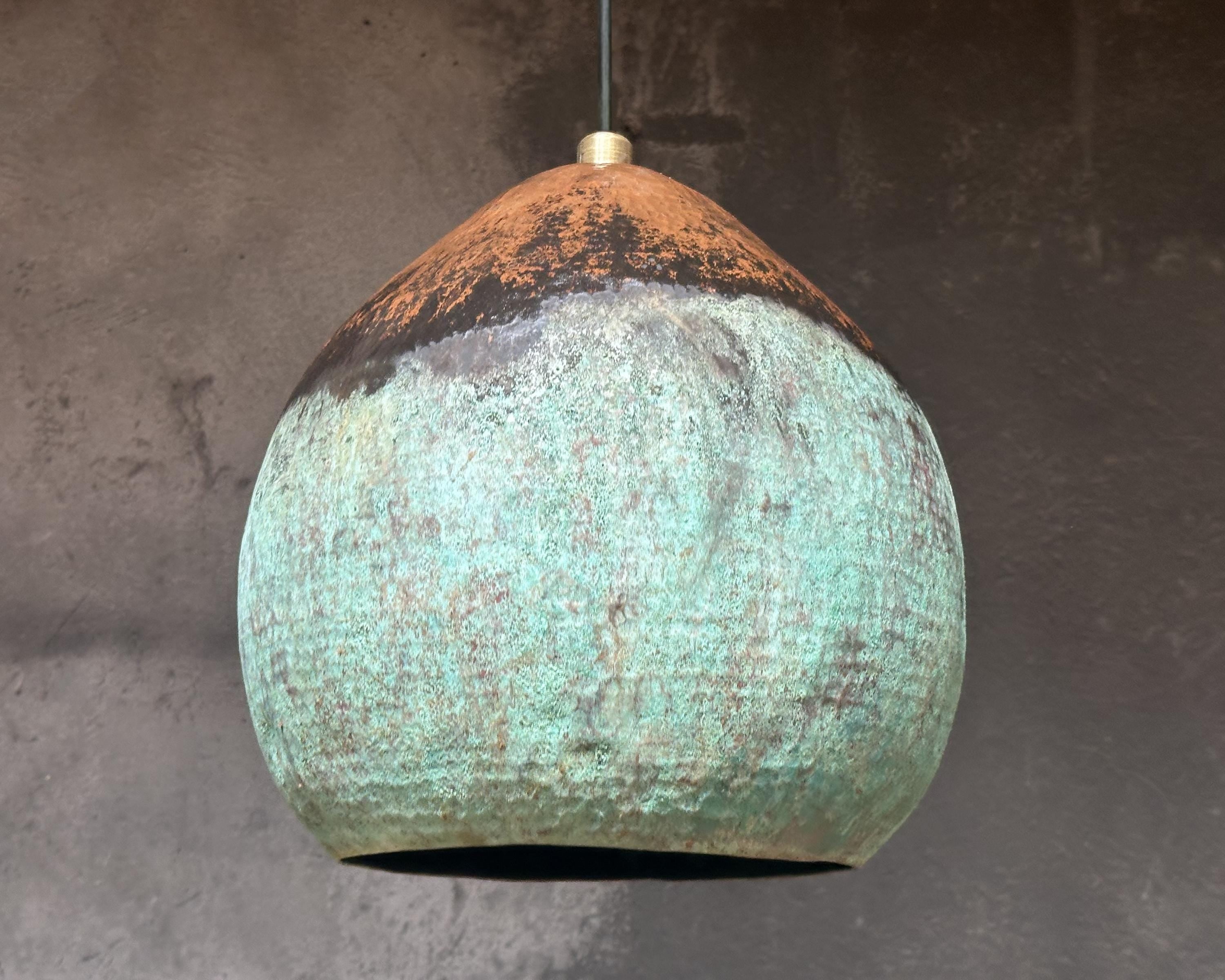 Oxidized Copper Pendant Light – Farmhouse Vintage Look