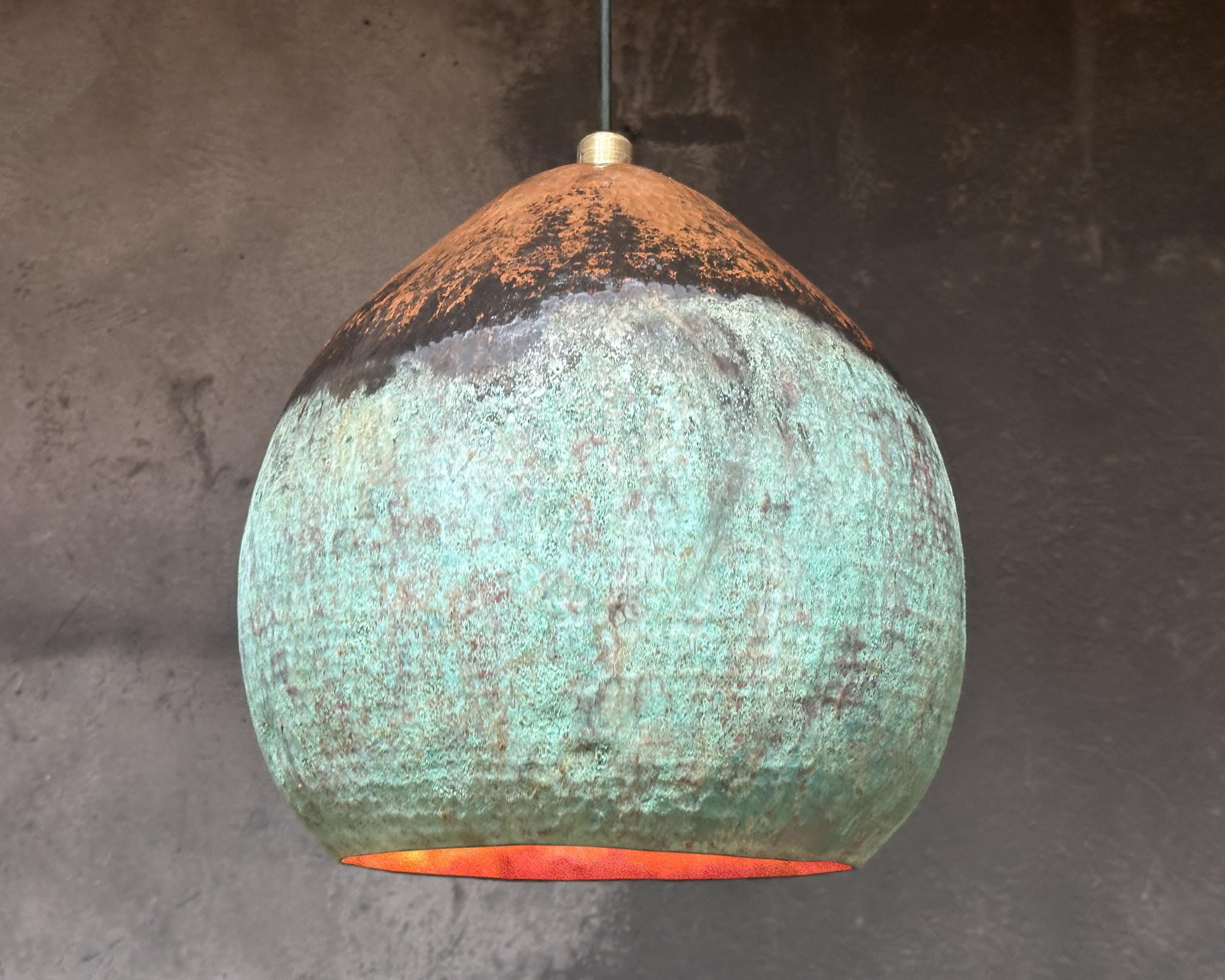 Oxidized Copper Pendant Light – Farmhouse Vintage Look