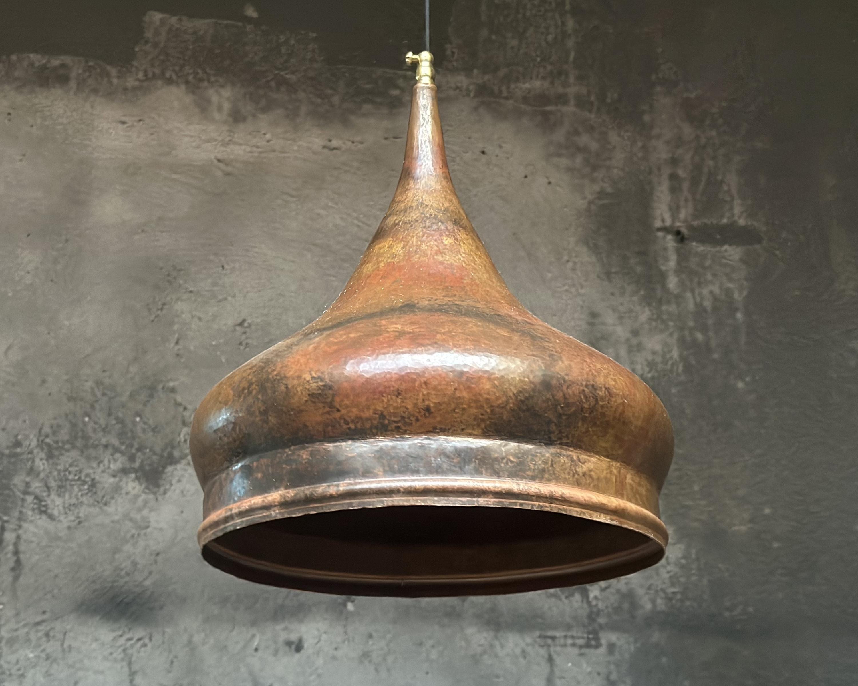 Copper hanging Light, vintage Copper Island Pendant lights