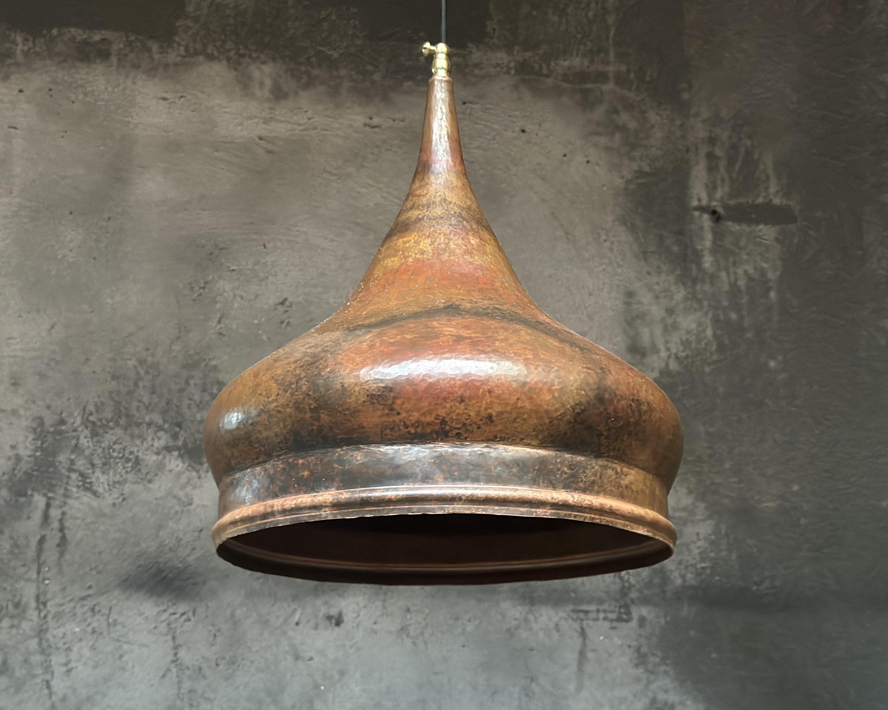 Copper hanging Light, vintage Copper Island Pendant lights
