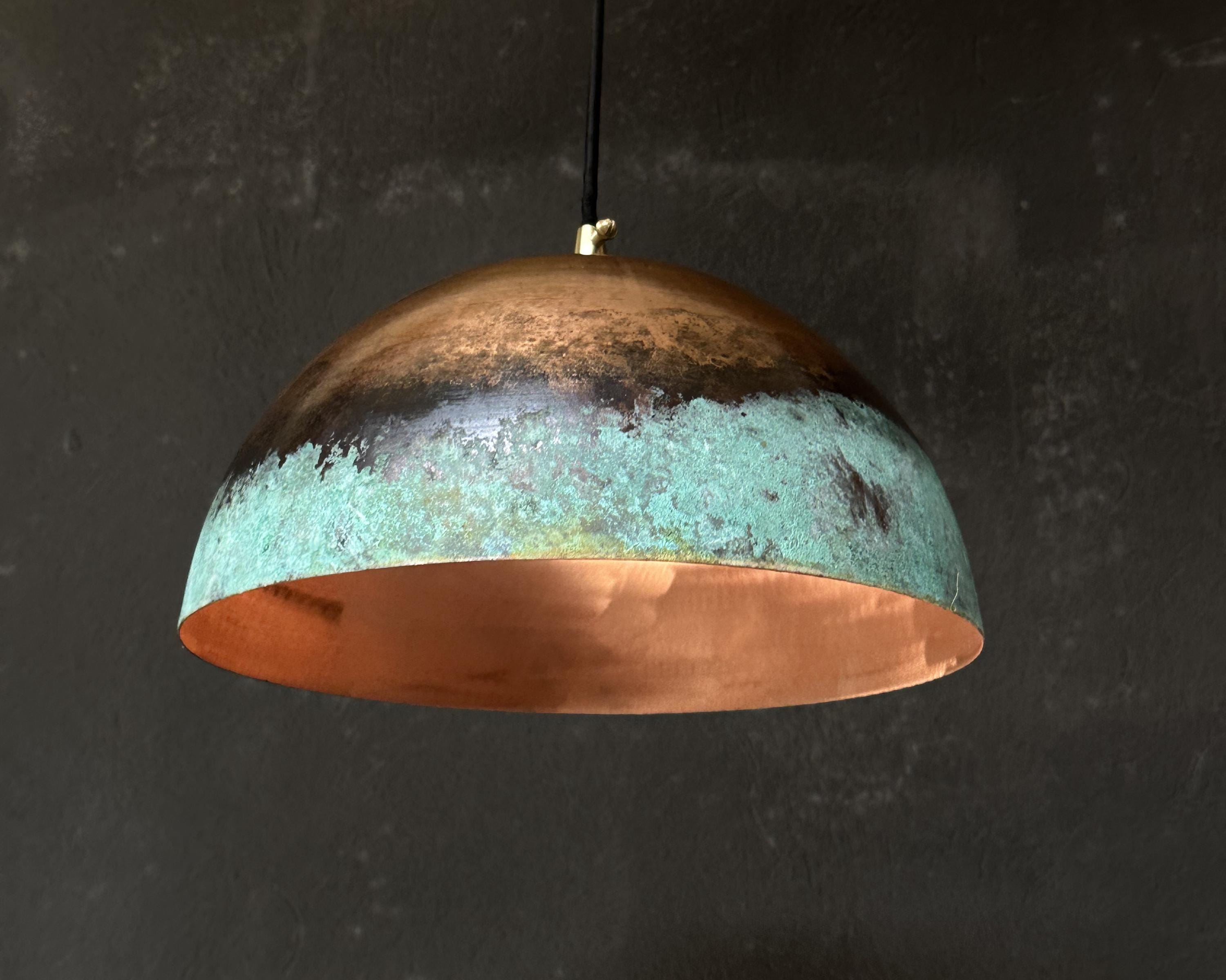Oxidized Copper Pendant Light – Rustic Island Fixture
