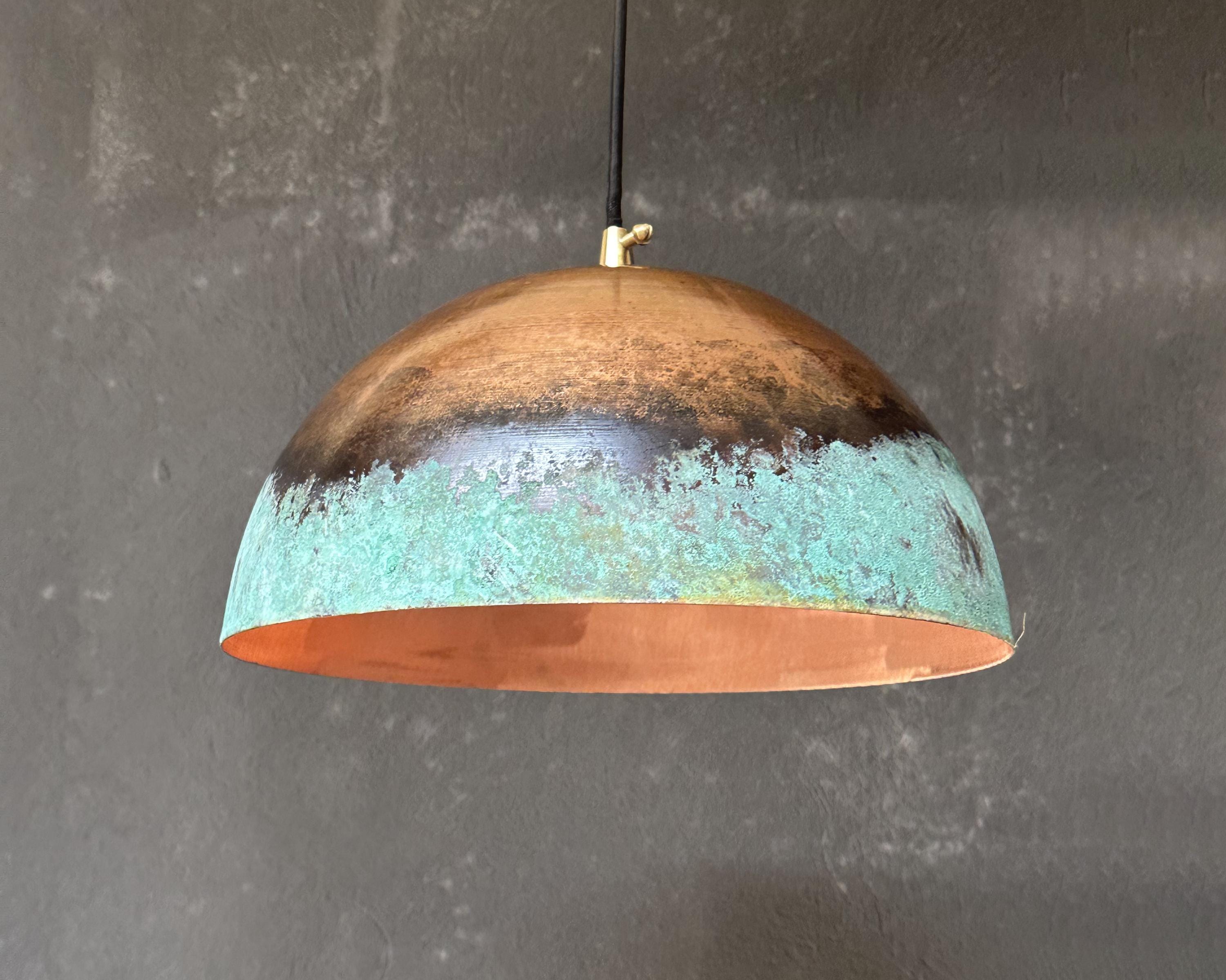 Oxidized Copper Pendant Light – Rustic Island Fixture