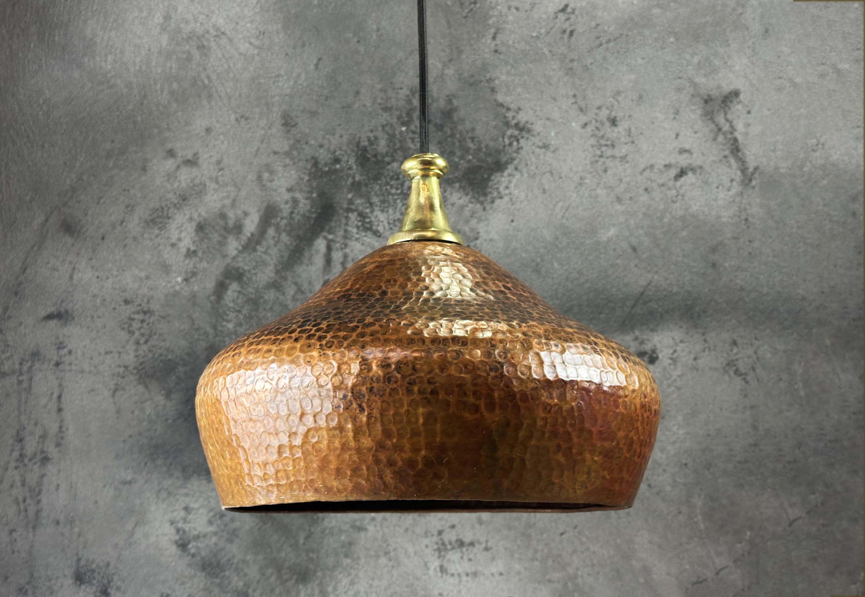 Copper Dome Pendant Light – Patina Kitchen Fixture